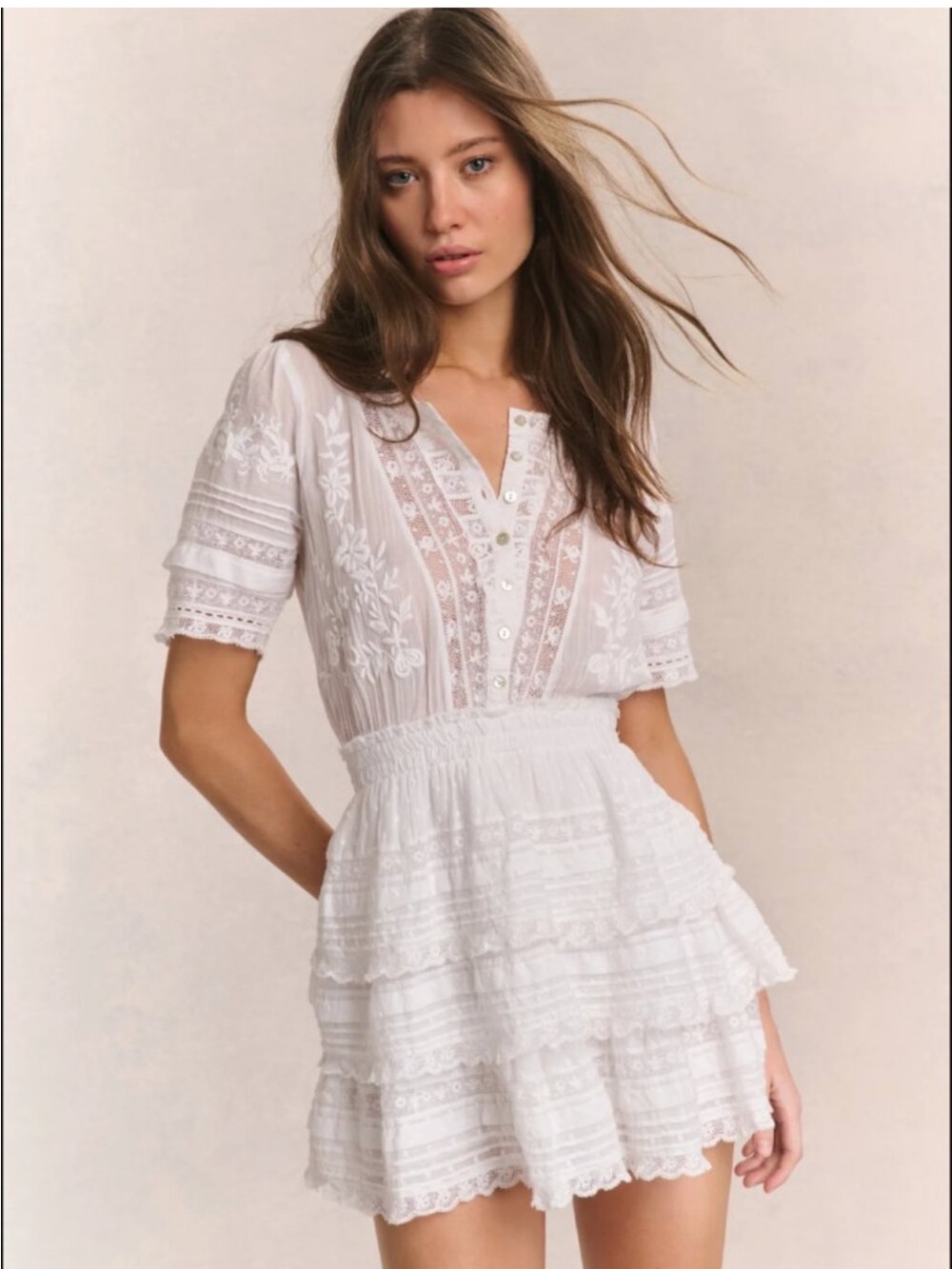 Love Shack Fancy Quincy Heritage White Lace Dress Like New